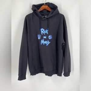 DeFacto Rick and Morty Printed Black Hoodie XL